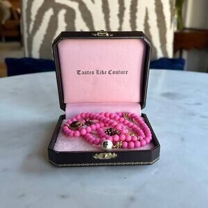 Set of 3x Juicy Couture Pink Beaded Charm Bracelets